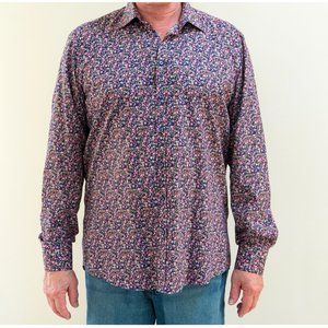 Sand 100% Cotton Floral Men's Button Down Shirt sz 44
